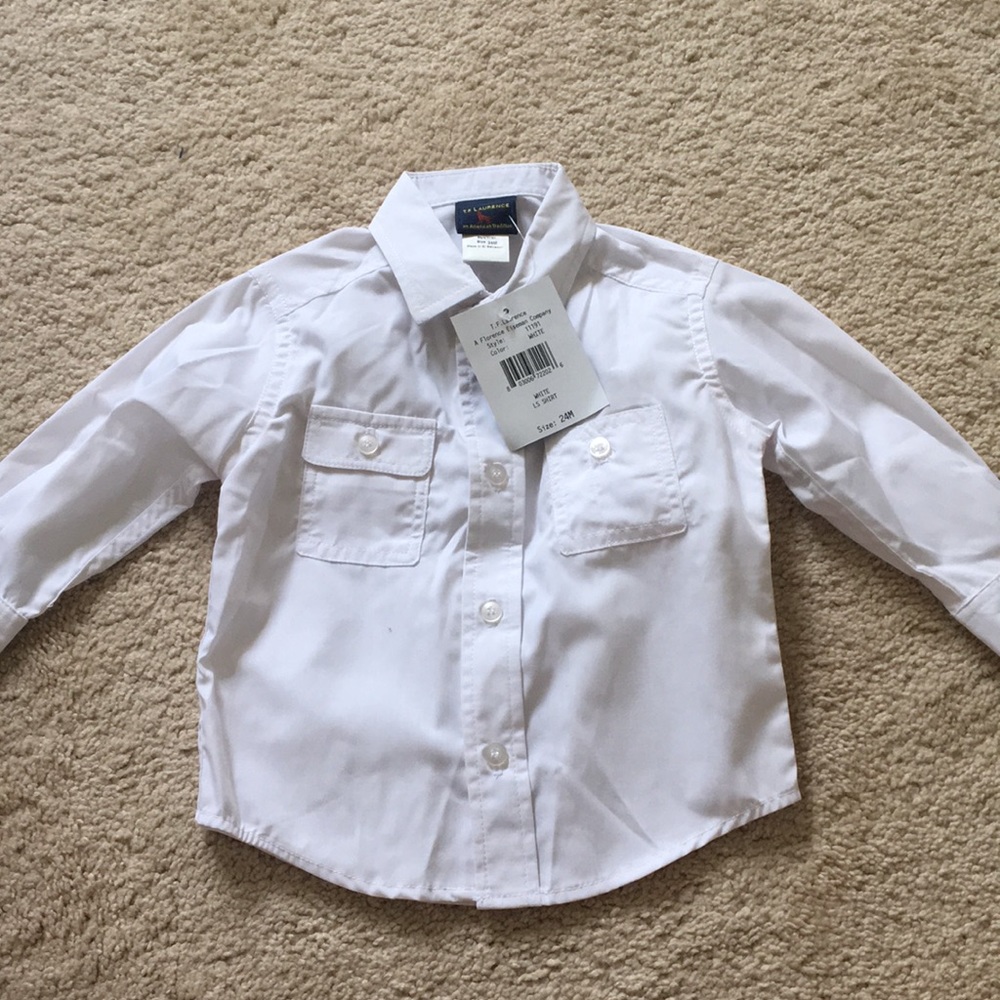 White button-up collared shirt, 24 mo toddler boy